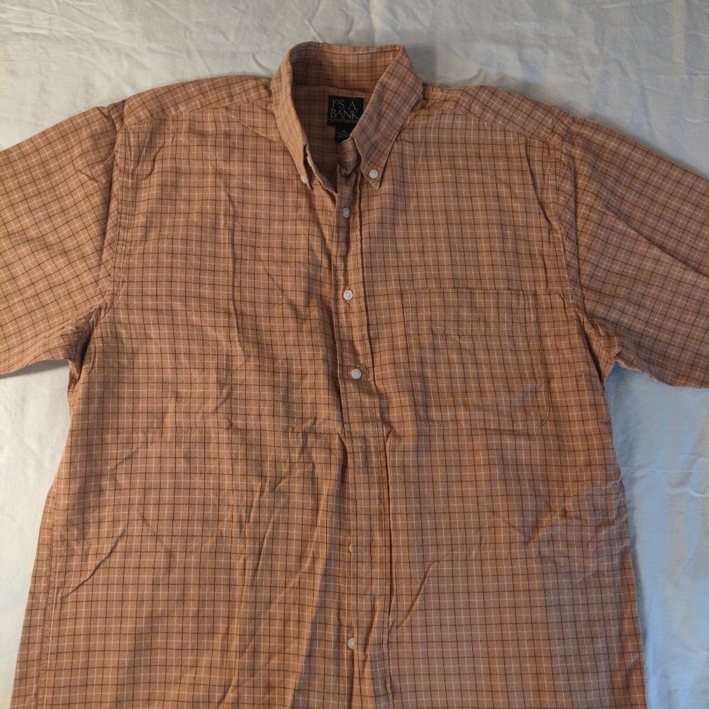 Jos A Bank Medium Plaid Cotton Shirt